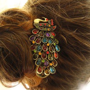 (BI) peacock hair clip
